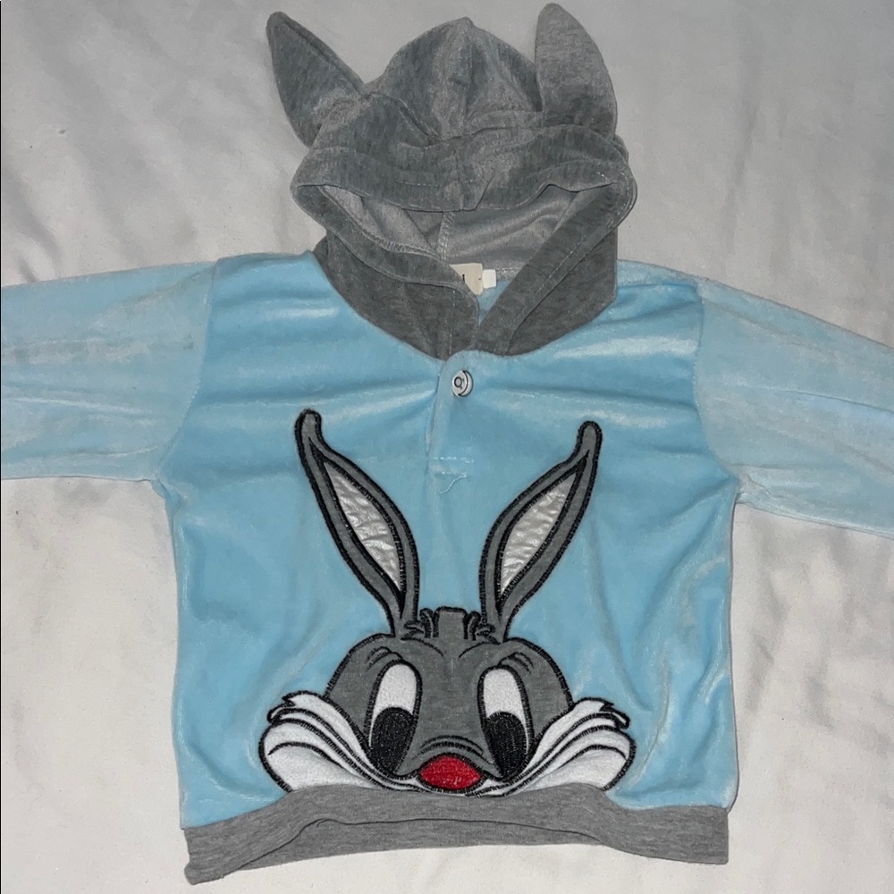 Kids Blue and Gray Bugs Bunny Hoodie